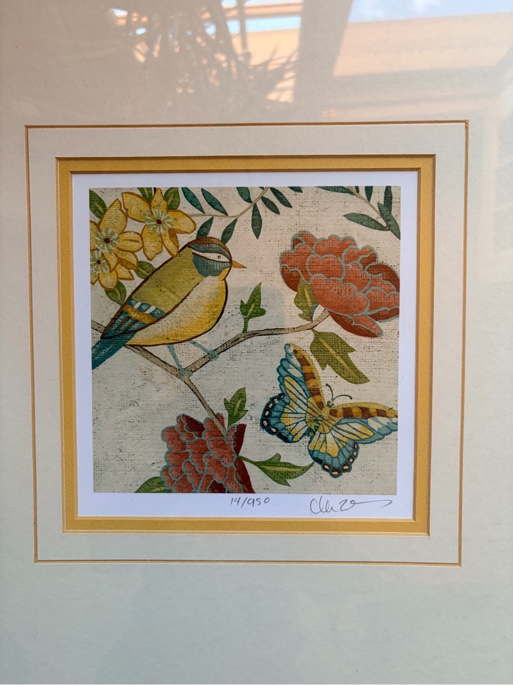 Set of 2 Framed, Signed & Numbered CHARIKLIA ZARRIS Songbird Giclee Prints - Picture 4 of 6